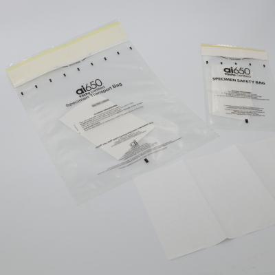 China Pathology Transport Medical Lab Biodegradable 95kPa Biohazard Bag With Pouch for sale