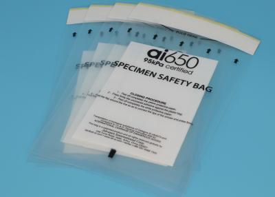 China Transparent 95kPa Biohazard Bag , 95kPa Compliant Transport Bags With Custom Printed for sale