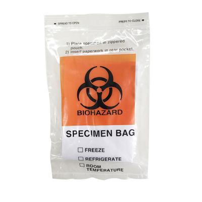 China Self Adhesive  Specimen Packing 95kPa Biohazard Garbage Bags for sale