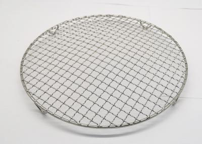 China Stainless Steel Barbecue Mesh Cooling Rack Steam Grill Camping Outdoor Mesh Round Barbecue Mesh with Feet à venda
