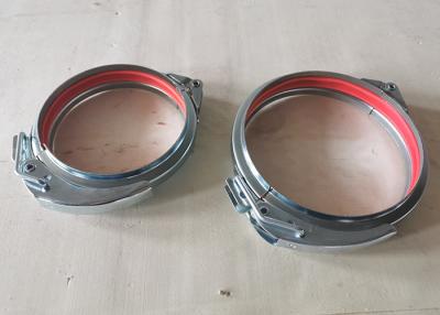 China Ducting Parts Spiral Duct Clamps Fast Types Quick Fast Pipe Clamp With Red Rubber Seal en venta