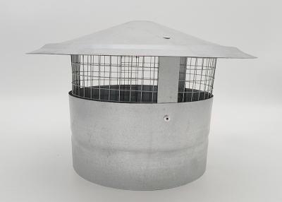 China Galvanized Round Roof Vent Pipe Cap With Wire Mesh 200mm Top Width for sale