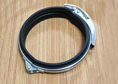 China Quick Release Rapid Lock Duct Ring Round Duct Pipe Clamp With Black Rubber en venta