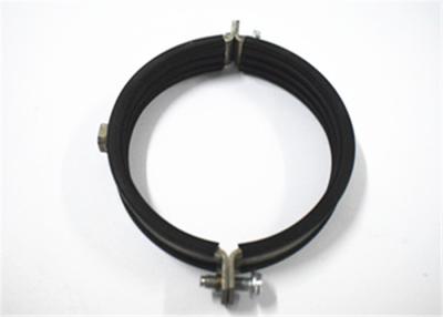 China Black Rubber Ring Split Pipe Clamp For Tube System With Galvanized 80-400MM for sale