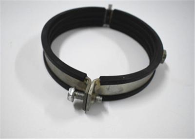 中国 電流を通された割れたクランプ管サポート、黒いゴム リングの円形の金属クランプ 販売のため