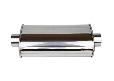 China Stainless Steel Auto Spares Exhaust Universal Muffler Silencer Oval Body for sale