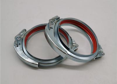 China Electro Galvanised Tube Clamps 100mm With Red Sealent for sale