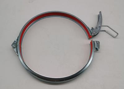 China 160mm Quick Release Galvanized Pipe Clamp With Red Rubber for sale