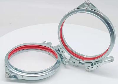 China 250mm Red EPDM Ring  Pipe Clamp Airtight Galvanized Pipe Clamp for sale