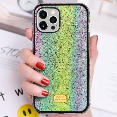 China Glossy Mobile Phone Case Luxury Diamond Protection Back Case For IPhone 13 12 Promax for sale