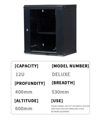 China 6U/9U/12U Small Network Rack Black For Network Infrastructure for sale