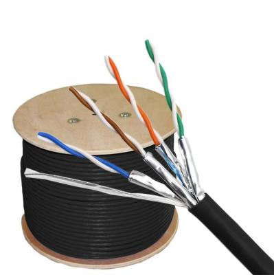 China CAT6A Shielded Cable 4 Pair 23AWG Pure Copper 1000FT 305M Roll for sale