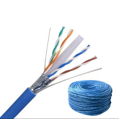 Cina 4P twisted pair dell'interno 0.57mm Cat6 LAN Cable, cavo blu Cat6 in vendita