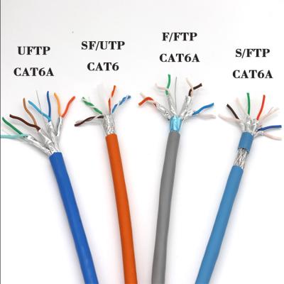 China Double Screen 4pair 23AWG 550Mhz RJ45 Cat6A LAN Cable FTP UTP for sale
