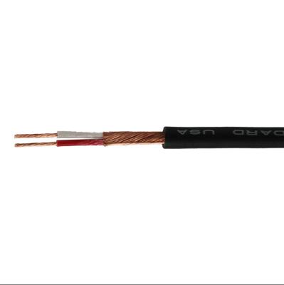 China Cable de micrófono de poco ruido profesional negro de la envoltura 2Core del PVC del escudo en venta