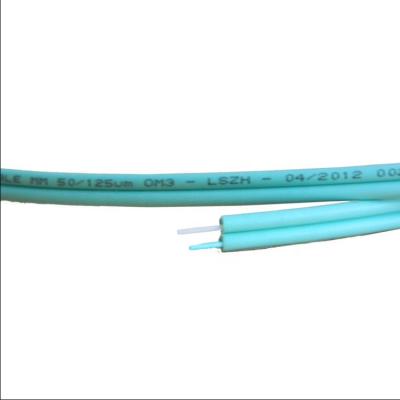 China Flexible Indoor OM3-300 2x2.8mm Duplex Fiber Optic Cable , Fiber Optic Patch Cord for sale