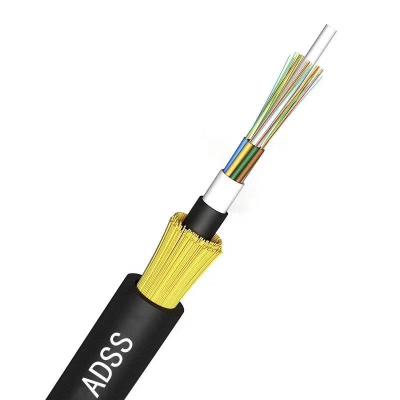 China Outdoor 4 12 24 48 96 144 Core ADSS Loose Tube Fiber Optic Cable for sale