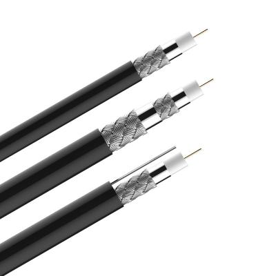 China Black White Coaxial TV Cable CCA Braiding Polyvinyl Chloride Jacket for sale