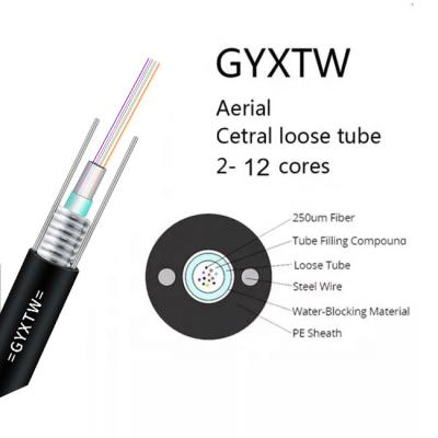 China GYXTW 2 4 cabo de fibra ótica de 6 núcleos com estrutura central do tubo à venda