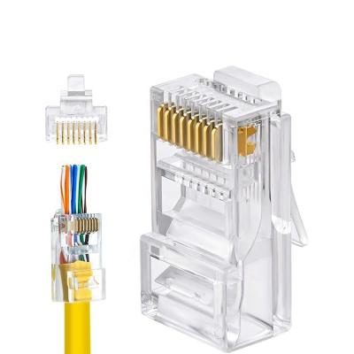 China 24 AWG Network Cable Assembly RJ45 Through Connector for sale
