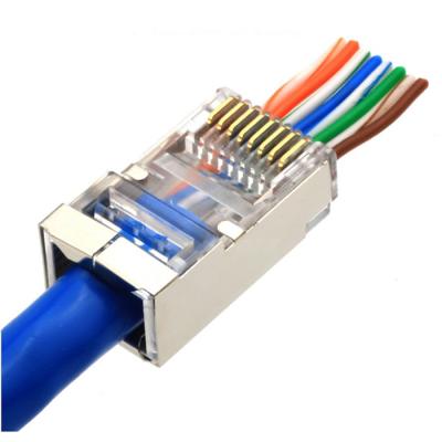 China Cat6 Network Cable Assembly STP FTP Shielded Gold Plated Contact Ethernet RJ45 for sale