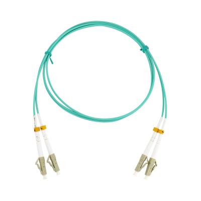 China FTTH OM3 LC-LC-UPC 3mm 1m Duplex Fiber Optic Patch Cord LSZH for sale