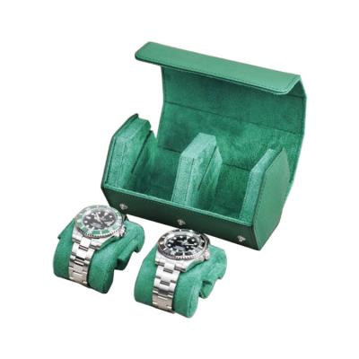 Китай Luxury Ravel Watch Box Crazy Horse Leather 2 Slot Watch Case Travel Roll For Wrist Watch продается