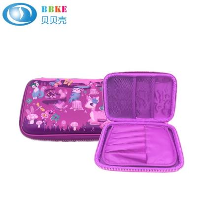 China Custom Waterproof Colorful PU Leather EVA Pencil Case No Handle 220x150x40mm for sale