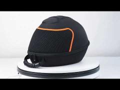 EVA Motorcycle Helmet Hard Case Zipper Closed PU Leather Outer Fabric