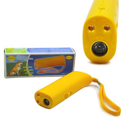 China Yellow 3 In 1 Anti Barking 9 Volt Ultrasonic Pet Trainer for sale
