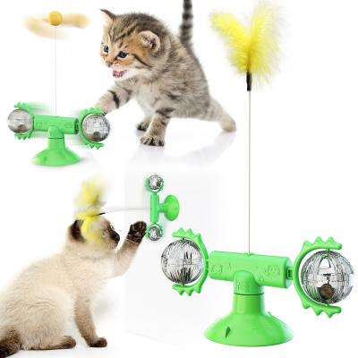 China Plush Green Rope 20cm Pet Cat Toy Planet Spinning Windmill for sale