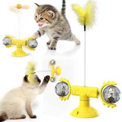 China 20cm Yellow Planet Spinning Windmill Cat Cute Pet Toys for sale