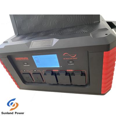 China Solar Panel Portable Energy Storage System Outdoor Power Station 2000Wh With Inverter for sale