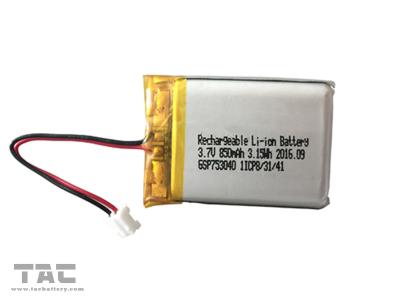 Chine Longue durée rechargeable des batteries d'ion de lithium de polymère GSP753040 3.7V 850mAh à vendre