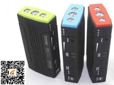 China Small Emergency Car Battery Jump Starter With 3*1w Led Lights for sale