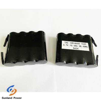 中国 Accumulator 18650 1S4P 3.7V 10.4Ah Lithium ion Battery for Fire Panel with Nickel Tab 販売のため
