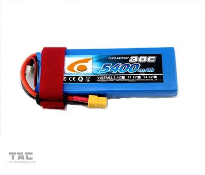 China Descarregador das baterias de íon de lítio 7.4V do polímero do zangão do UAV de RC 5400mAh 2S 25C à venda
