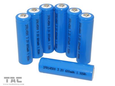 China Solar Battery IFR14500 AA 3.2V 600mAh LiFePO4 Battery For Solar light for sale
