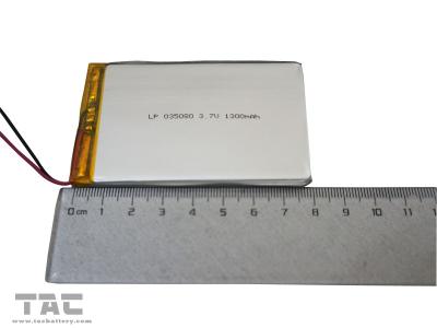 China GSP035080 3.7V batería de ión de litio 1300mAh polímero para teléfono móvil, PC portátil en venta
