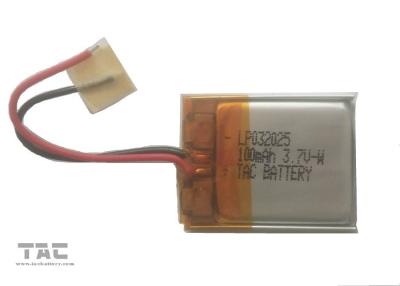 China LP032025 100MAH 3.7V Polymer Lithium Battery For Wearable Device for sale