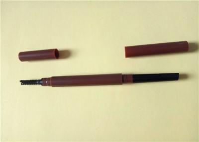 China Double Head Taupe Eyebrow Pencil , Plastic Eyebrow Brush Pencil 142 * 11mm for sale