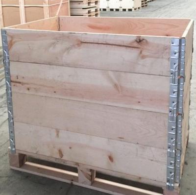 China Surrounding Hoarding Wooden Pallet Crates Collar Pallet Strong Hinge Wooden Box for sale