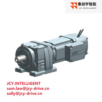 China 235Nm Helical Bevel Drive Gear Motor Reducer R57DRN80M4BE1HR 0.75KW 48.23 IE3 for sale