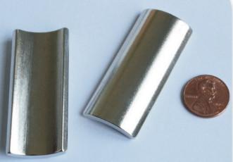 China Silver Coating Arc Neodymium Permanent Magnets Motor Neodymium Magnet for sale