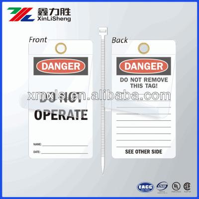 China Self Sealing Manila Electrical Plastic Safety Tags Polyester Self Adhesive Label for sale