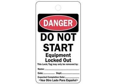 China Bilingual Lock Out Tag Out Labels Cardstock Do Not Start Equipment Sign 22CM81 for sale