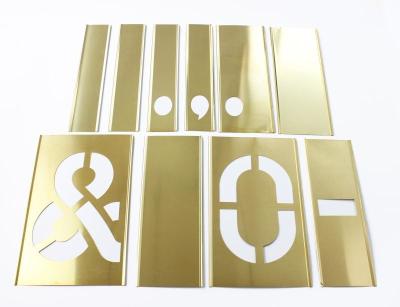 China Character Height 6In Adjustable Brass Number Stencils 0.007In Thickness for sale