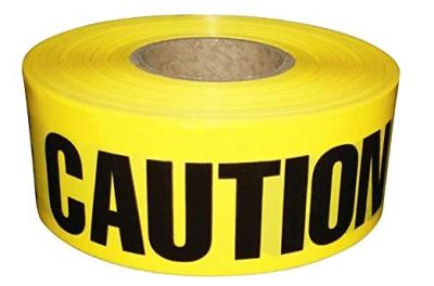 China Yellow Caution Tape Harzard Plastic Barrier Tape 3 Inch X 1000 Feet For Workplace for sale