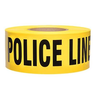 中国 3インチXは1000フィート警察の警戒線をする十字の障壁テープ高い可視性の明るい黄色を 販売のため
