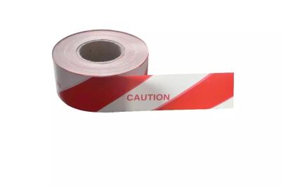China Caution PE Warning Tape Red White Road Blocking Barricade Plastic Barrier Tape for sale
